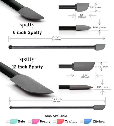 Spatty Daddy Handyman Spatula Set - 6 and 12 Inch Black