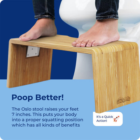 Squatty Potty Oslo Folding Bamboo Toilet Stool - 7 Inches