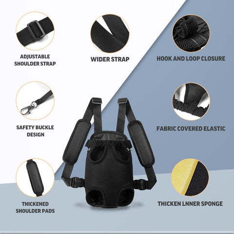 YUDODO Pet Dog Carrier Backpack, Small, A-Black