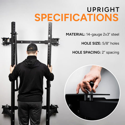 PRx Performance Wall Mounted Folding Power Squat Rack