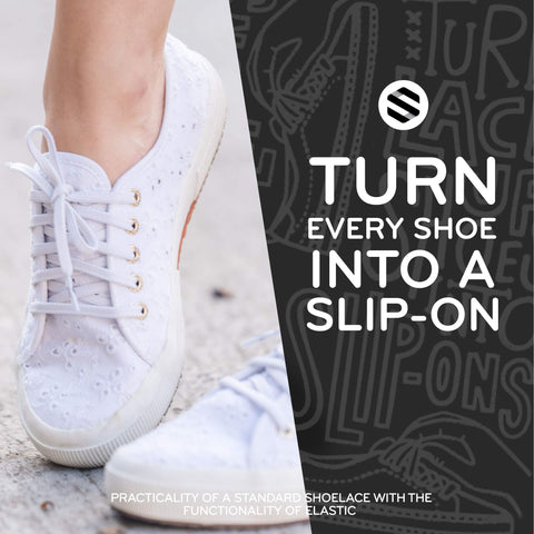 THE ORIGINAL STRETCHLACE - Elastic Shoe Laces - White - 45" Inches
