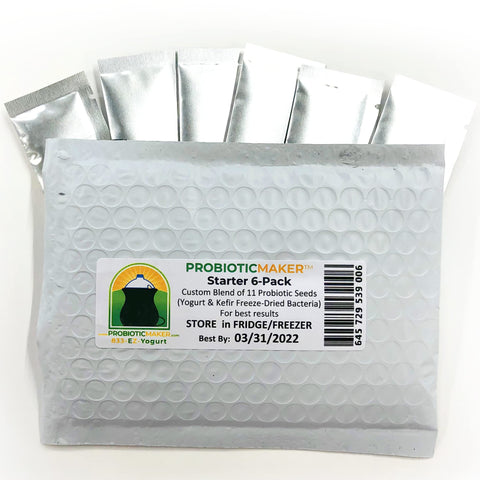 Probiotic Maker 6-Pack Kefir & Yogurt Starter Seeds