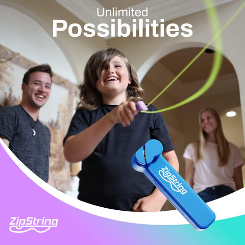 ZipString - String Rope Launcher Fidget Toy (Bodacious Blue)