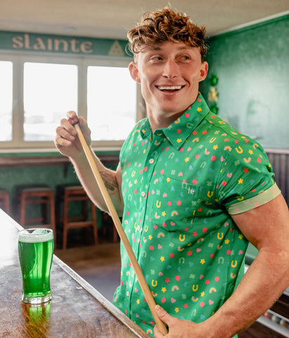 Tipsy Elves Men's St. Patrick's Day Button Down Shirt, Medium