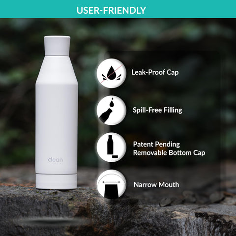 Clean Hydration Co Canteen 17 - Vacuum Insulated Steel Bottle - White