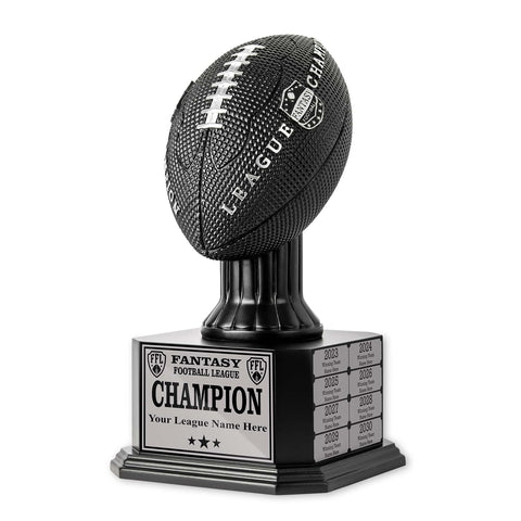 TrophySmack Perpetual Fantasy Football Trophy - Customizable (Black)