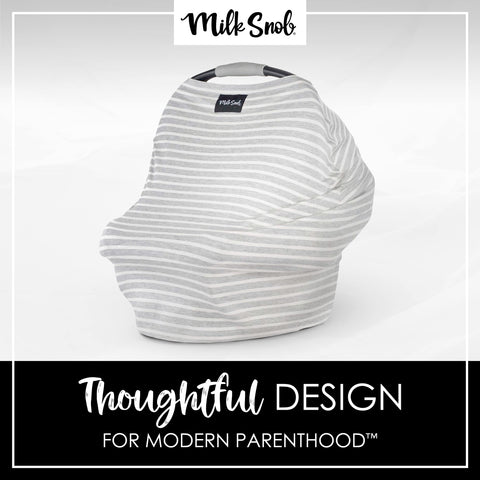 Milk Snob Original 5-in-1 Cover - Heather Gray Stripe
