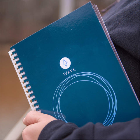 Rocketbook Wave Smart Eco-Friendly Notebook - Dotted Grid - Standard Size - BLUE (WAV-S)