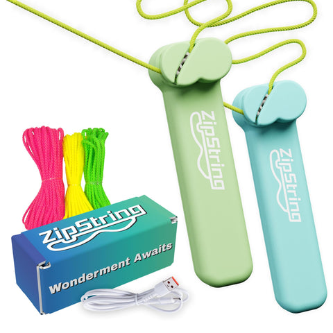 ZipString - String Rope Launcher Fidget Toy (Luscious Lime & Aqua)
