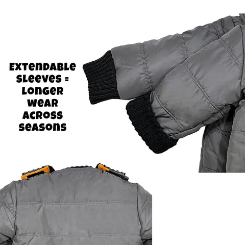 Buckle Me Baby Coats - Safer Car Seat Winter Jacket - Grey Toasty - 18 Months