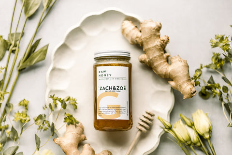 Unfiltered Raw Ginger Honey by Zach & Zoe Sweet Bee Farm (16oz)