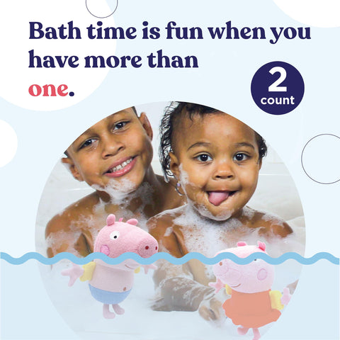 SoapSox Kids Bath Sponge 2pcs Peppa Pig and George Pig, Machine Washable