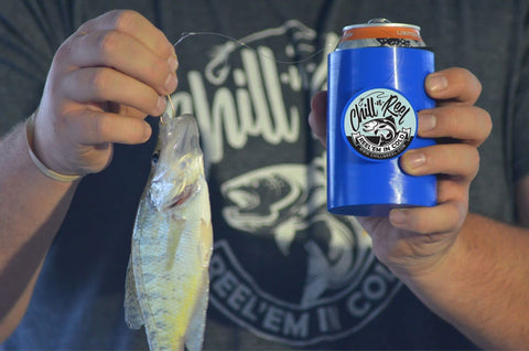 Chill-N-Reel Can Cooler, Blue Classic