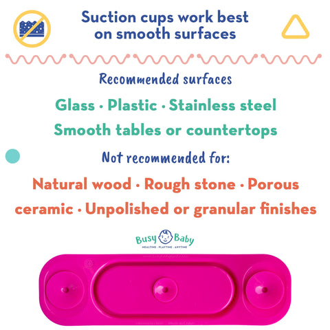 BUSY BABY MAT - Mini Suction Placemat with Adjustable Tethers - Pewter
