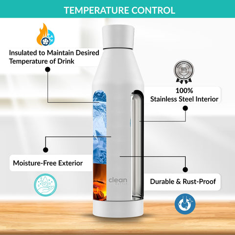 Clean Hydration Co Canteen 17 - Vacuum Insulated Steel Bottle - White