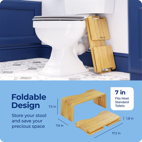 Squatty Potty Oslo Folding Bamboo Toilet Stool - 7 Inches