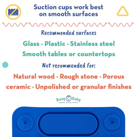 BUSY BABY Silicone Placemat - Built-in Suction Cups - Pewter