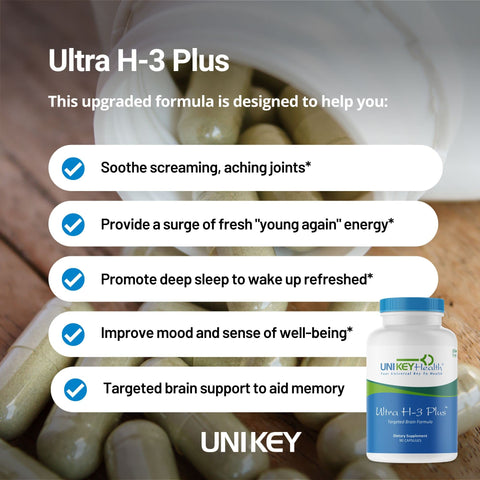 Uni Key Health Ultra H-3 Plus Cellular Health Formula, 90 Servings