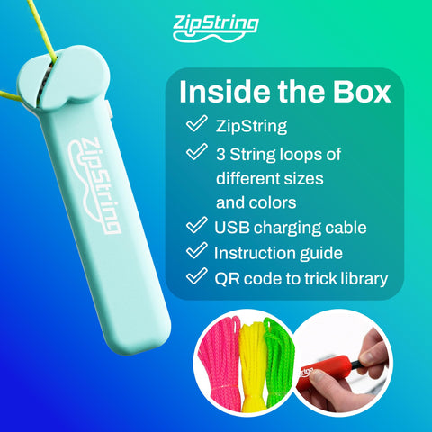 ZipString - String Rope Launcher Fidget Toy (Luscious Lime & Aqua)