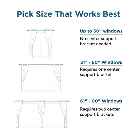 Kwik-Hang Single Curtain Rod Brackets - No Drill
