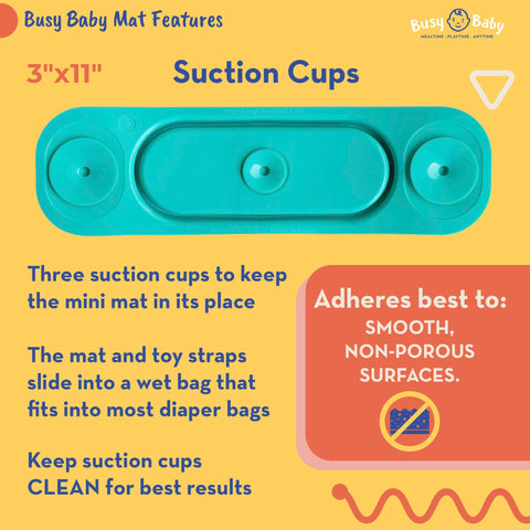 BUSY BABY MAT - Mini Suction Placemat with Adjustable Tethers - Pewter
