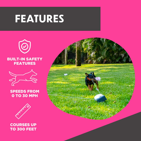 SwiftPaws Remote-Control Chase Toy for Dogs, Flag Lure Course