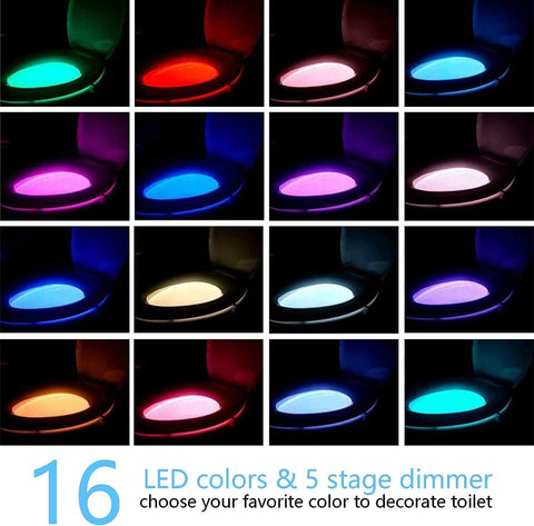 Toilet Night Lights - 16-Color LED Nightlight with Motion 2 Pack Sensor