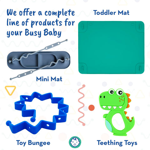 BUSY BABY Silicone Placemat - Built-in Suction Cups - Spearmint