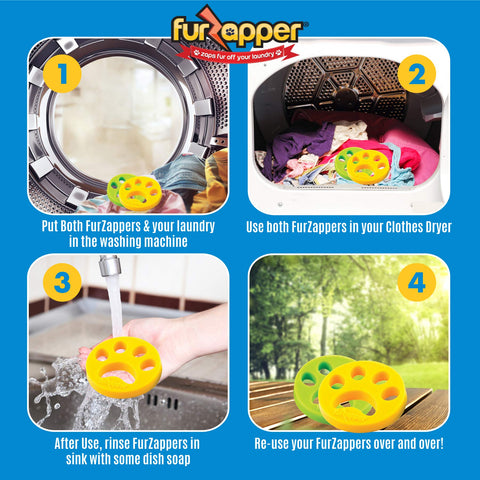FurZapper Pet Hair Remover Double Pack (2 FurZappers)