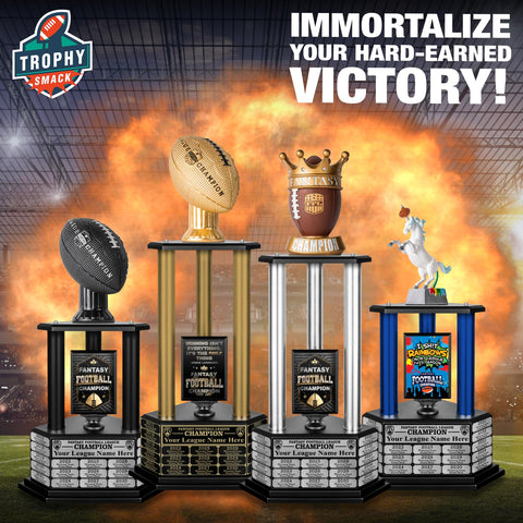 TrophySmack Perpetual Fantasy Football Trophy - Customizable (Black)