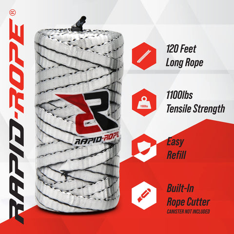 Rapid Rope Refill 120ft White Tactical Paracord - Made in USA