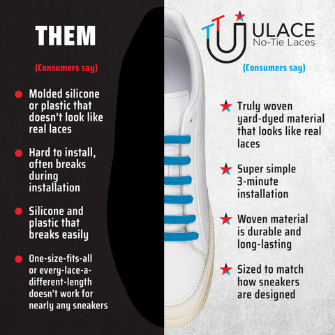uLace Classic No Tie Shoelaces - Black