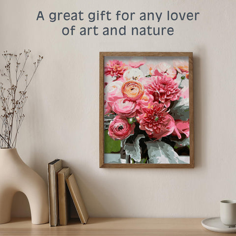 Pink Picasso Botanical Floral Paint by Number (Blushing Bloom)