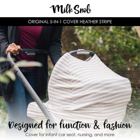 Milk Snob Original 5-in-1 Cover - Heather Gray Stripe