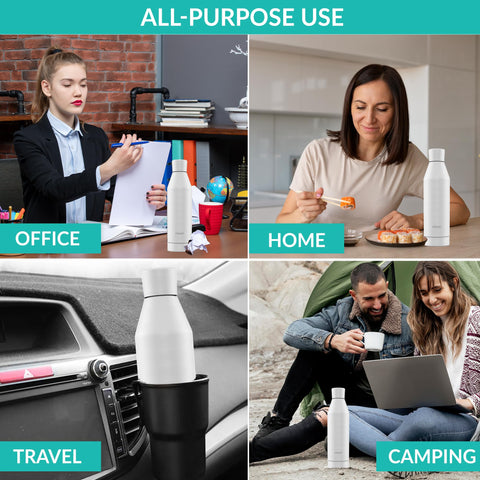 Clean Hydration Co Canteen 17 - Vacuum Insulated Steel Bottle - White