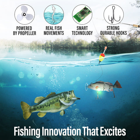 UFISH 3.5" Robotic Swimming Fishing Lure, White Bass