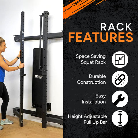 PRx Performance Wall Mounted Folding Power Squat Rack