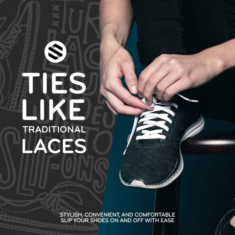 THE ORIGINAL STRETCHLACE - Elastic Shoe Laces - White - 45" Inches