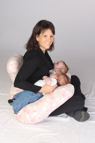 Twin Z Pillow with Cream Cover - 6-in-1 Twin Pillow, Breastfeeding