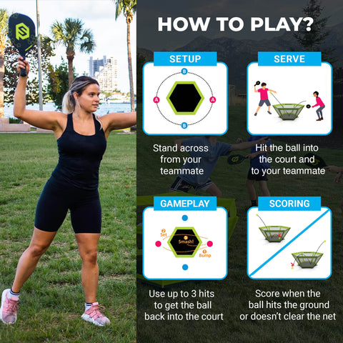 PaddleSmash Outdoor Yard Games - Beach, Backyard (Set)