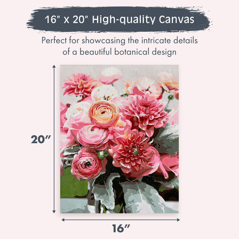 Pink Picasso Botanical Floral Paint by Number (Blushing Bloom)