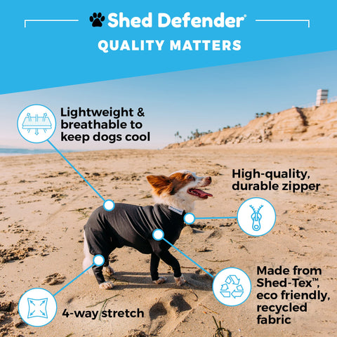 Shed Defender Sport Dog Onesie, Shedding Bodysuit, Large