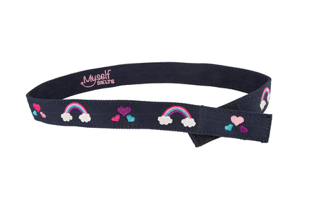Myself Belts Unisex Easy One Handed Belt Rainbow, Navy Blue