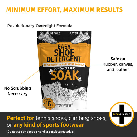 SneakERASERS Overnight Soak, Shoe and Sneaker Cleaner, 5 Pack