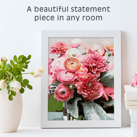 Pink Picasso Botanical Floral Paint by Number (Blushing Bloom)