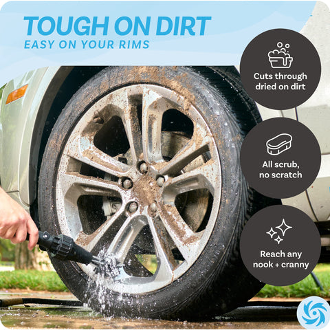 Brush Hero Wheel Brush - Auto Cleaning Kit - Scrubs Tires, Grills, & More