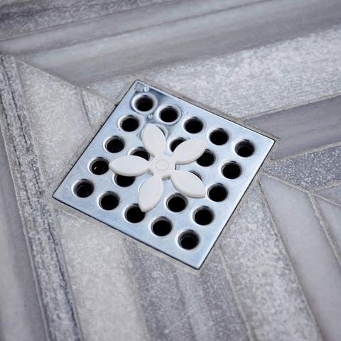 DrainWig Shower Drain Hair Catcher - Flower Design - 2 Pack