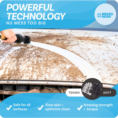 Brush Hero Wheel Brush - Auto Cleaning Kit - Scrubs Tires, Grills, & More