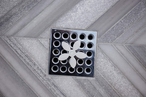 DrainWig Shower Drain Hair Catcher - Flower Design - 2 Pack