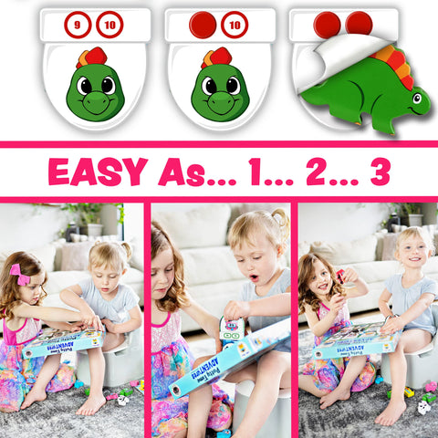 LIL ADVENTS Potty Time Adventures - Dinosaurs - 14 Wooden Blocks